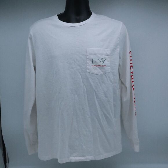 Vineyard Vines Naughty or Nice White Long Sleeve Shirt - Men's Size Medium - Picture 5 of 7